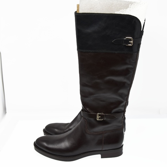 *Enzo Angiolini Sz 9.5M Brown Leather Zip Up Boots - Picture 1 of 5